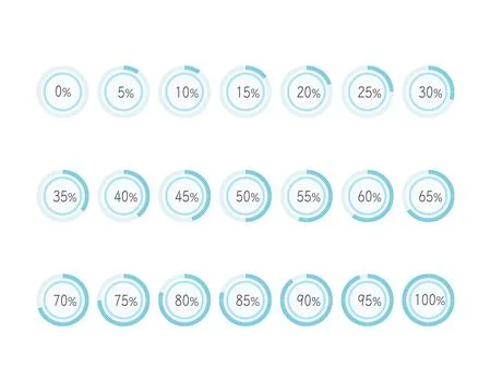 Collection Loading bar status icon. Vector illustration. Set of vector load.. Stock Illustration