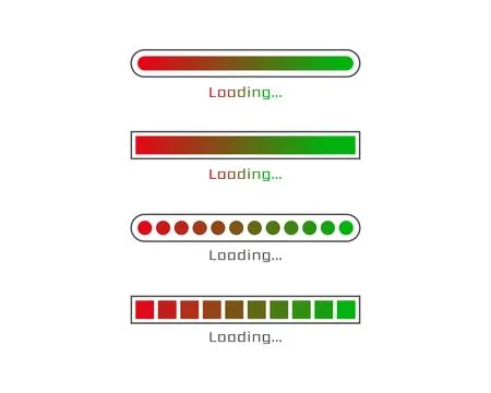 Collection Loading bar status icon. Vector illustration. Set of vector loaded Stock Illustration
