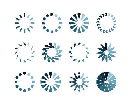 Collection Loading bar status icon. Vector illustration. Set of vector load.. Stock Illustration