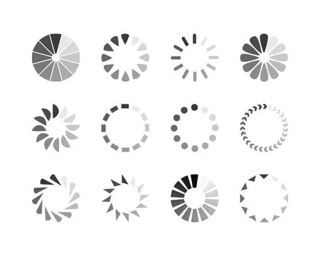 Collection Loading bar status icon. Vector illustration. Set of vector loaded Illustrazione stock