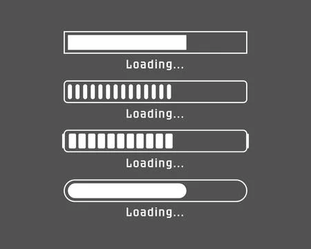 Collection Loading bar status icon. Vector illustration. Set of vector loaded Stock Illustration