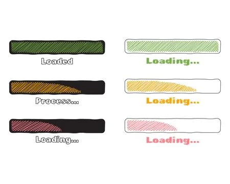 Collection Loading bar status icon. Vector illustration. Set of vector load.. Stock Illustration