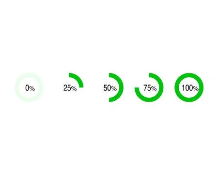 Collection Loading bar status icon. Vector illustration. Set of vector load.. Illustrazione stock