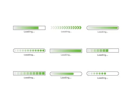 Collection Loading bar status icon. Vector illustration. Set of vector loaded Stock Illustration
