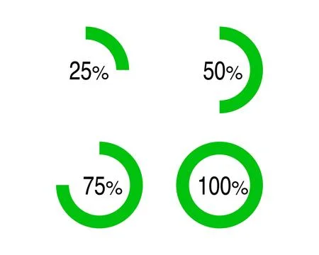 Collection Loading bar status icon. Vector illustration. Set of vector load.. Stock Illustration