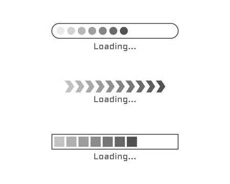 Collection Loading bar status icon. Vector illustration. Set of vector load.. Ilustración de archivo