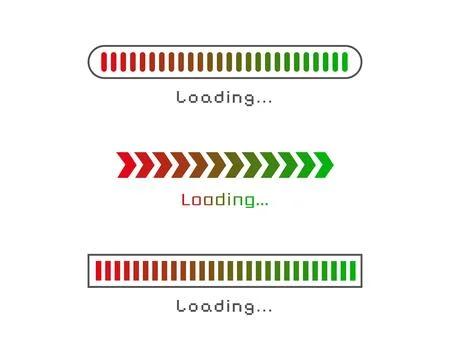 Collection Loading bar status icon. Vector illustration. Set of vector loaded Stock Illustration