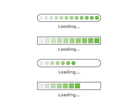 Collection Loading bar status icon. Vector illustration. Set of vector loaded Stock-Illustration