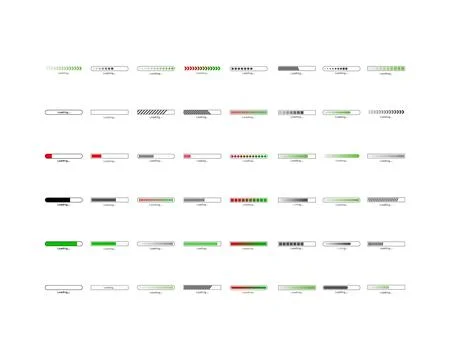 Collection Loading bar status icon. Vector illustration. Set of vector load.. Stock Illustration
