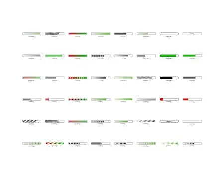 Collection Loading bar status icon. Vector illustration. Set of vector load.. 스톡 일러스트