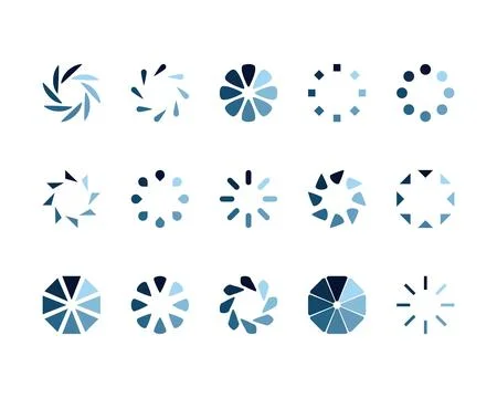 Collection Loading bar status icon. Vector illustration. Set of vector loaded Stock Illustration