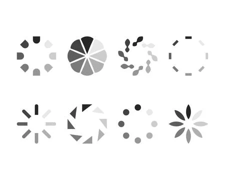 Collection Loading bar status icon. Vector illustration. Set of vector load.. Stock Illustration