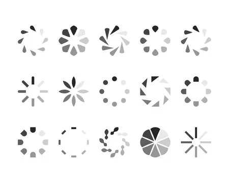 Collection Loading bar status icon. Vector illustration. Set of vector load.. Stock Illustration