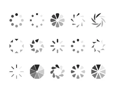 Collection Loading bar status icon. Vector illustration. Set of vector load.. Ilustración de archivo
