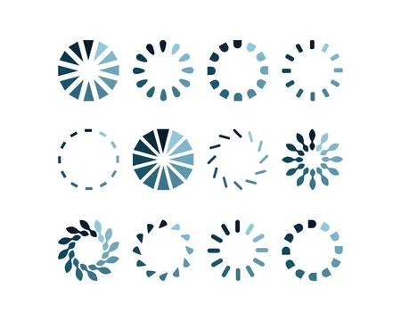 Collection Loading bar status icon. Vector illustration. Set of vector load.. Stock Illustration