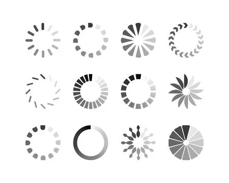 Collection Loading bar status icon. Vector illustration. Set of vector loaded Stock Illustration