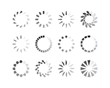 Collection Loading bar status icon. Vector illustration. Set of vector loaded Stock Illustration