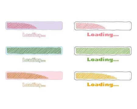 Collection Loading bar status icon. Vector illustration. Set of vector load.. Ilustración de archivo
