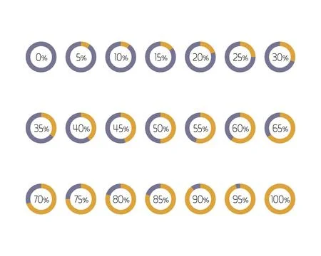 Collection Loading bar status icon. Vector illustration. Set of vector loaded 스톡 일러스트