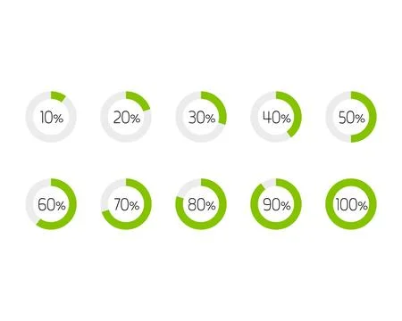 Collection Loading bar status icon. Vector illustration. Set of vector load.. Stock Illustration
