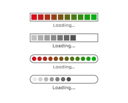 Collection Loading bar status icon. Vector illustration. Set of vector load.. Stock Illustration