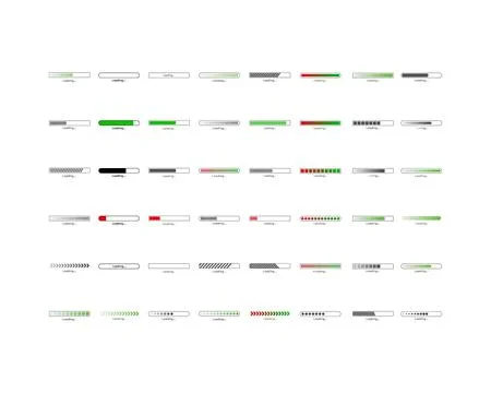 Collection Loading bar status icon. Vector illustration. Set of vector load.. Stock Illustration