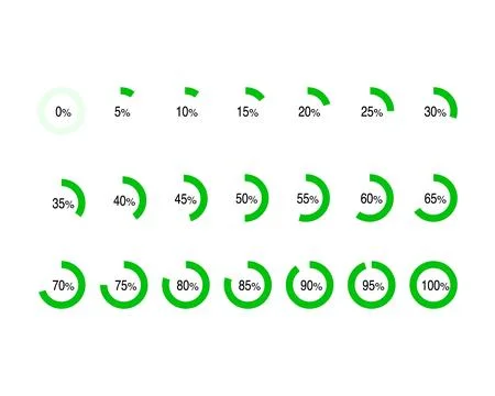 Collection Loading bar status icon. Vector illustration. Set of vector load.. Stock Illustration