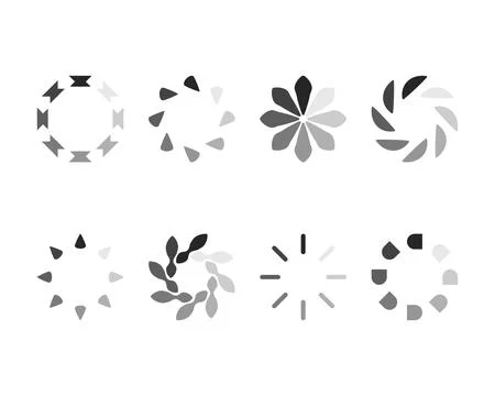 Collection Loading bar status icon. Vector illustration. Set of vector load.. Ilustración de archivo