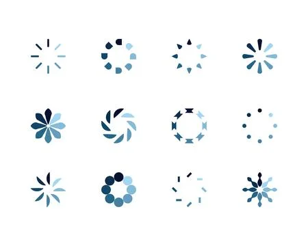 Collection Loading bar status icon. Vector illustration. Set of vector loaded Stock Illustration