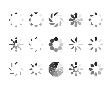 Collection Loading bar status icon. Vector illustration. Set of vector load.. Stock Illustration