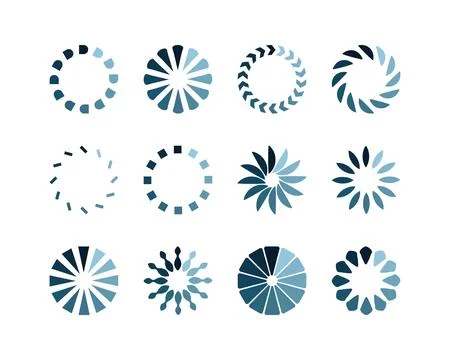 Collection Loading bar status icon. Vector illustration. Set of vector load.. Stock Illustration