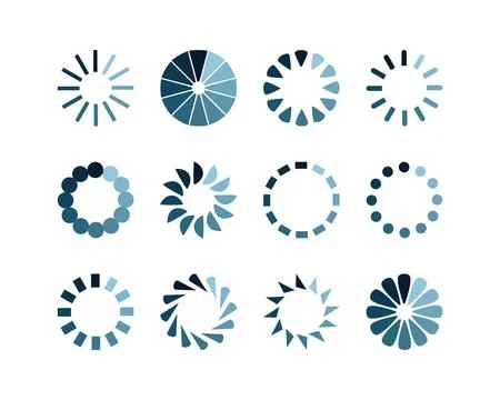 Collection Loading bar status icon. Vector illustration. Set of vector load.. Stock Illustration