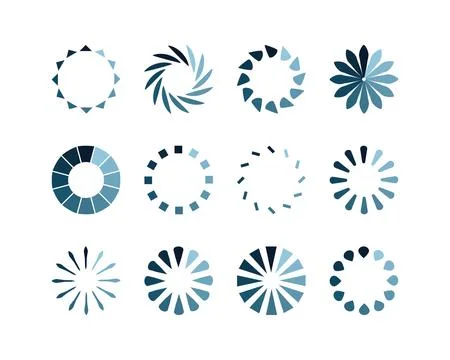 Collection Loading bar status icon. Vector illustration. Set of vector load.. Stock Illustration