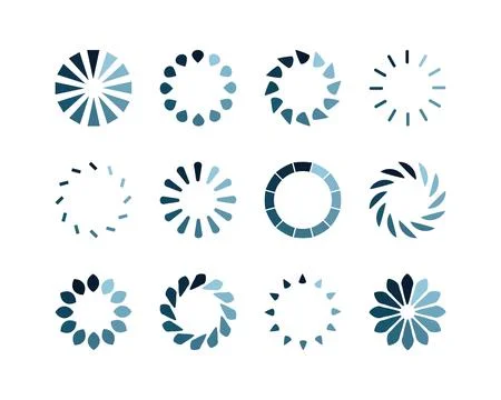 Collection Loading bar status icon. Vector illustration. Set of vector load.. Stock Illustration