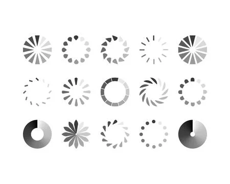 Collection Loading bar status icon. Vector illustration. Set of vector loaded Stock-Illustration