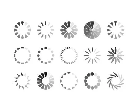 Collection Loading bar status icon. Vector illustration. Set of vector loaded Stock Illustration