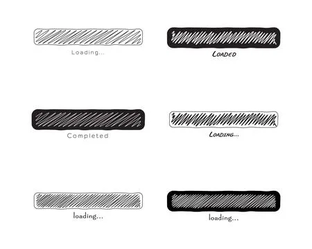 Collection Loading bar status icon. Vector illustration. Set of vector loaded Stock Illustration