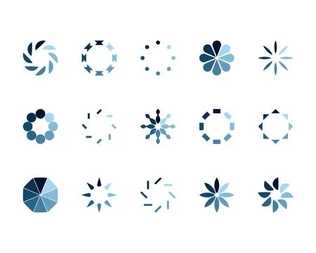Collection Loading bar status icon. Vector illustration. Set of vector loaded Stock Illustration