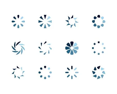 Collection Loading bar status icon. Vector illustration. Set of vector loaded Stock Illustration