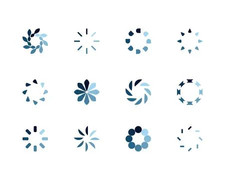 Collection Loading bar status icon. Vector illustration. Set of vector loaded Stock Illustration