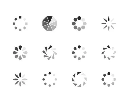 Collection Loading bar status icon. Vector illustration. Set of vector load.. Stock Illustration