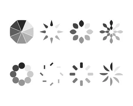 Collection Loading bar status icon. Vector illustration. Set of vector load.. Stock Illustration