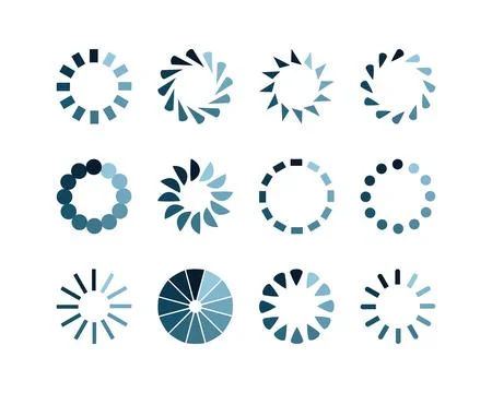 Collection Loading bar status icon. Vector illustration. Set of vector load.. Stock Illustration