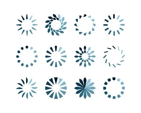 Collection Loading bar status icon. Vector illustration. Set of vector load.. Illustrazione stock