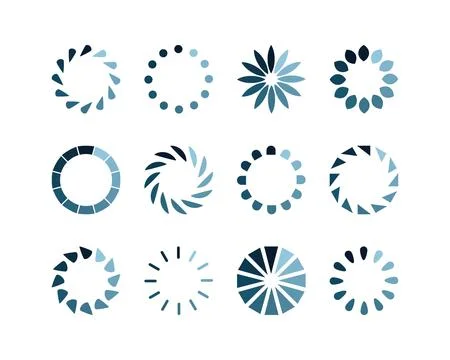 Collection Loading bar status icon. Vector illustration. Set of vector load.. Stock Illustration