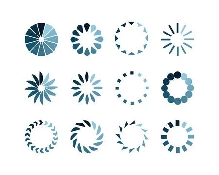 Collection Loading bar status icon. Vector illustration. Set of vector load.. Stock Illustration