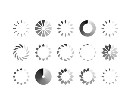 Collection Loading bar status icon. Vector illustration. Set of vector loaded Stock Illustration