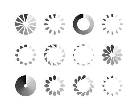 Collection Loading bar status icon. Vector illustration. Set of vector loaded Stock Illustration