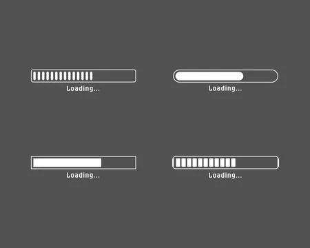 Collection Loading bar status icon. Vector illustration. Set of vector loaded Stock Illustration