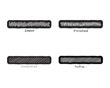 Collection Loading bar status icon. Vector illustration. Set of vector loaded Illustrazione stock